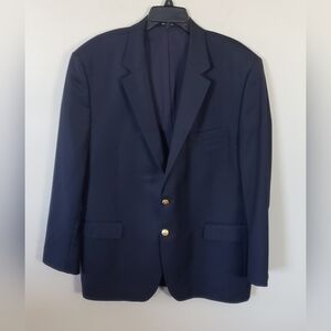 Lauren Ralph Lauren Men's Navy Blue 100% Wool Suit Coat Size 46R